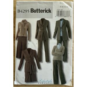 Butterick Pattern B4295 Misses' Jacket Belt Skirt Pants Size 8 10 12 14 Uncut FF